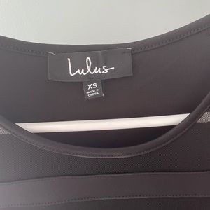 Lulu’s black skater dress XS with mesh lines